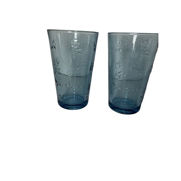 Set of (2) Anchor Hocking SAVANNAH Blue 18 oz Iced Tea Cooler Glasses 5 7/8" - Picture 1 of 16
